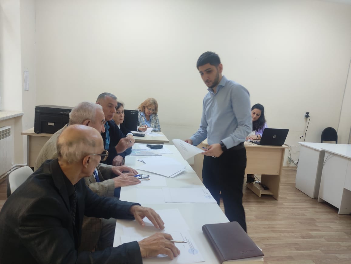 The entrance exam was held at the Institute of Soil Science and Agrochemistry of the Ministry of Science and Education of the Republic of Azerbaijan in preparation for the Doctor of Philosophy.