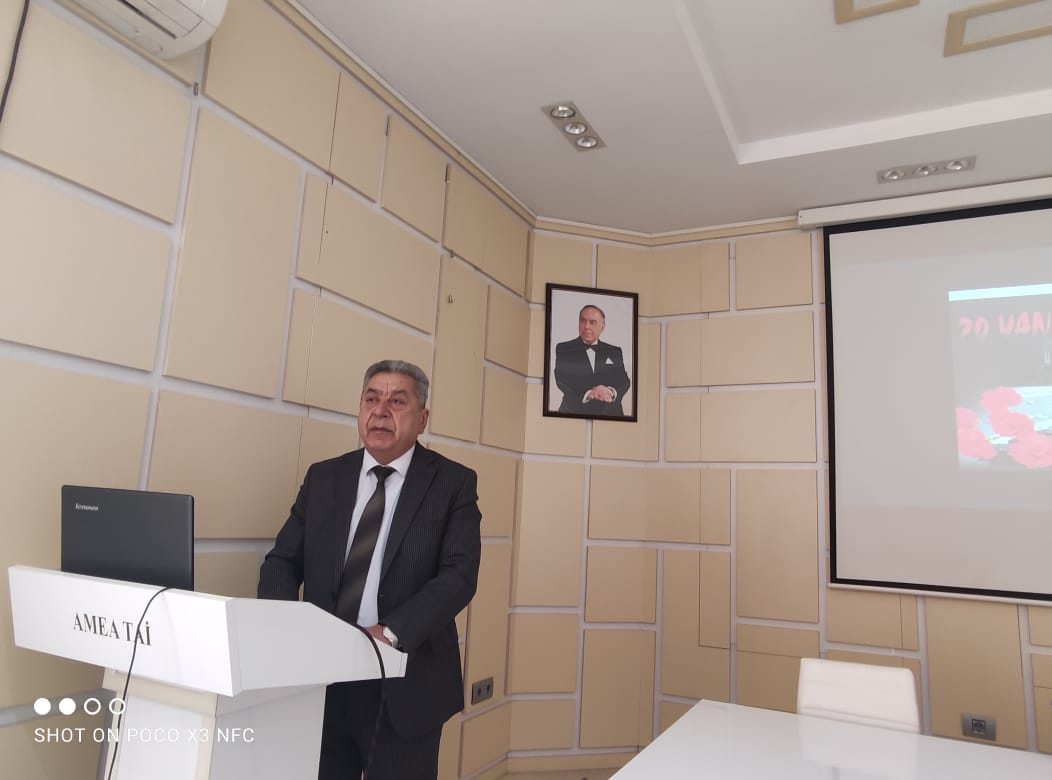 The next meeting was held at the Institute of Soil Science and Agrochemistry of ANAS which was dedicated to the 32nd anniversary of the bloody January 20 tragedy .